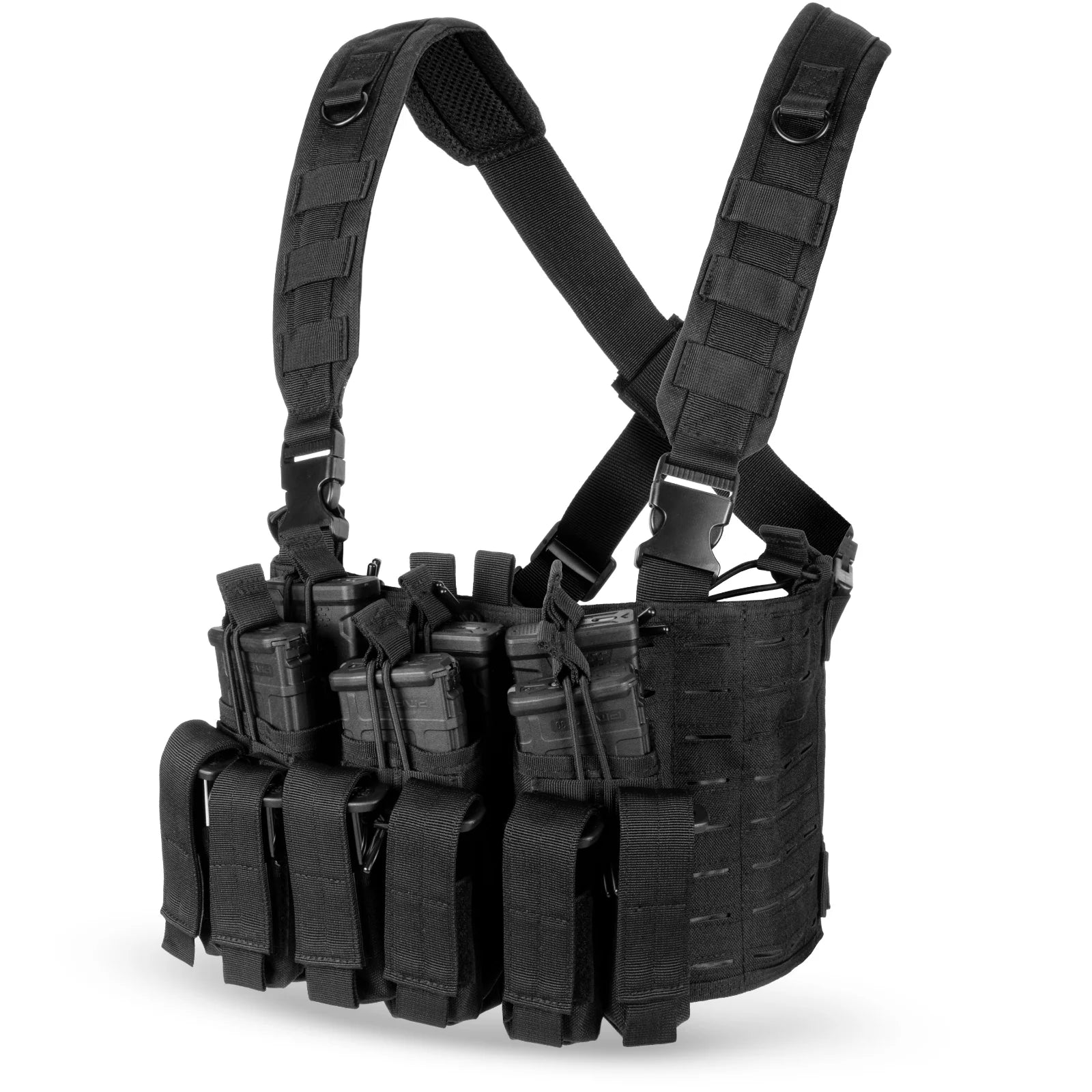 Tactical Chest Rig Vest with Kangaroo Magazine Pouch for Military Recon and Airsoft Activities