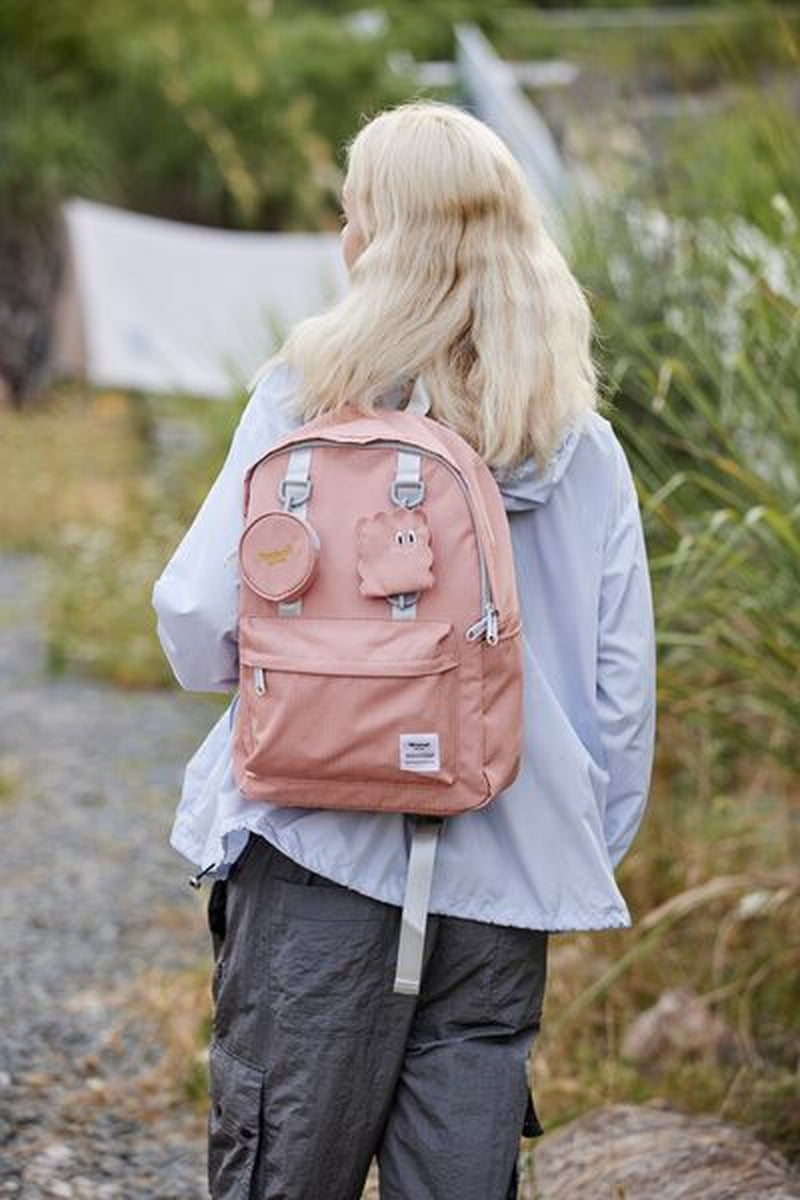 Himawari Waterproof Canvas Backpack with Detachable Coin Purse