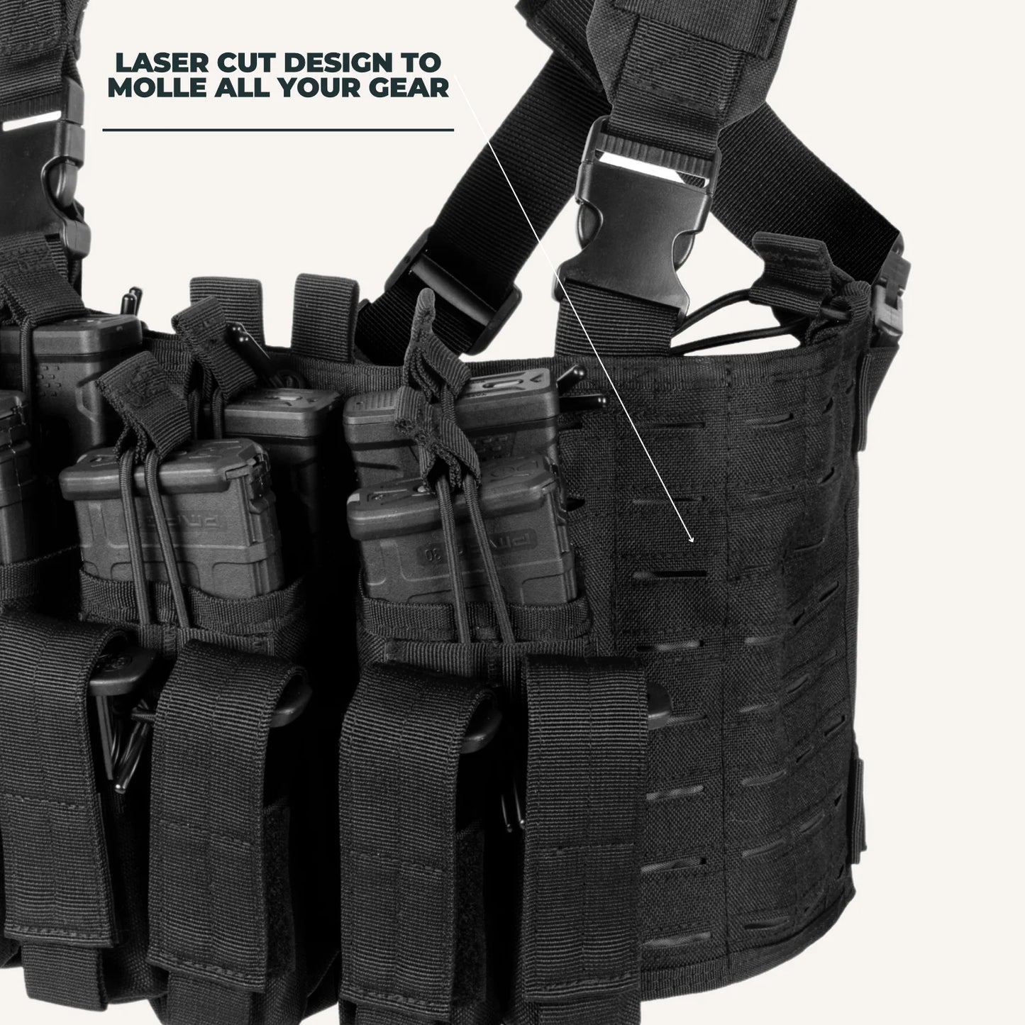Tactical Chest Rig Vest with Kangaroo Magazine Pouch for Military Recon and Airsoft Activities