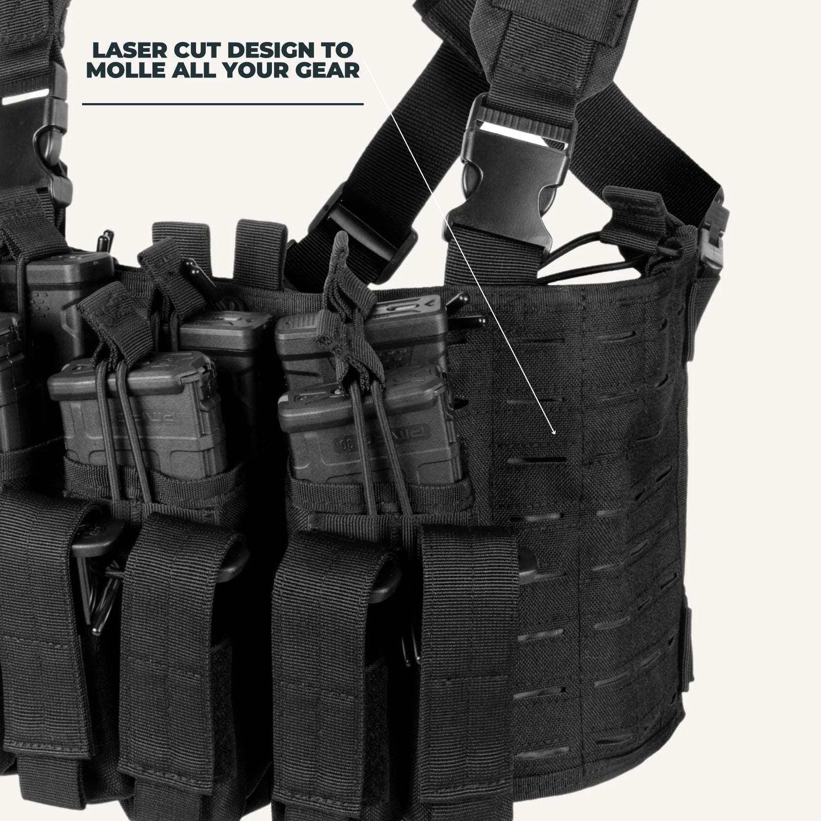 Tactical Chest Rig Vest with Kangaroo Magazine Pouch for Military Recon and Airsoft Activities