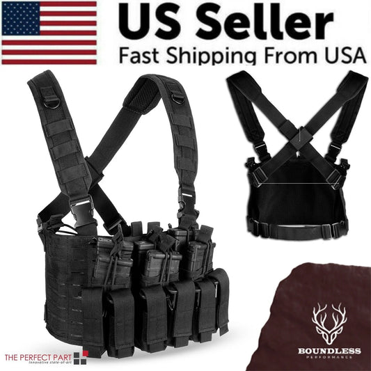 Tactical Chest Rig Vest with Kangaroo Magazine Pouch for Military Recon and Airsoft Activities