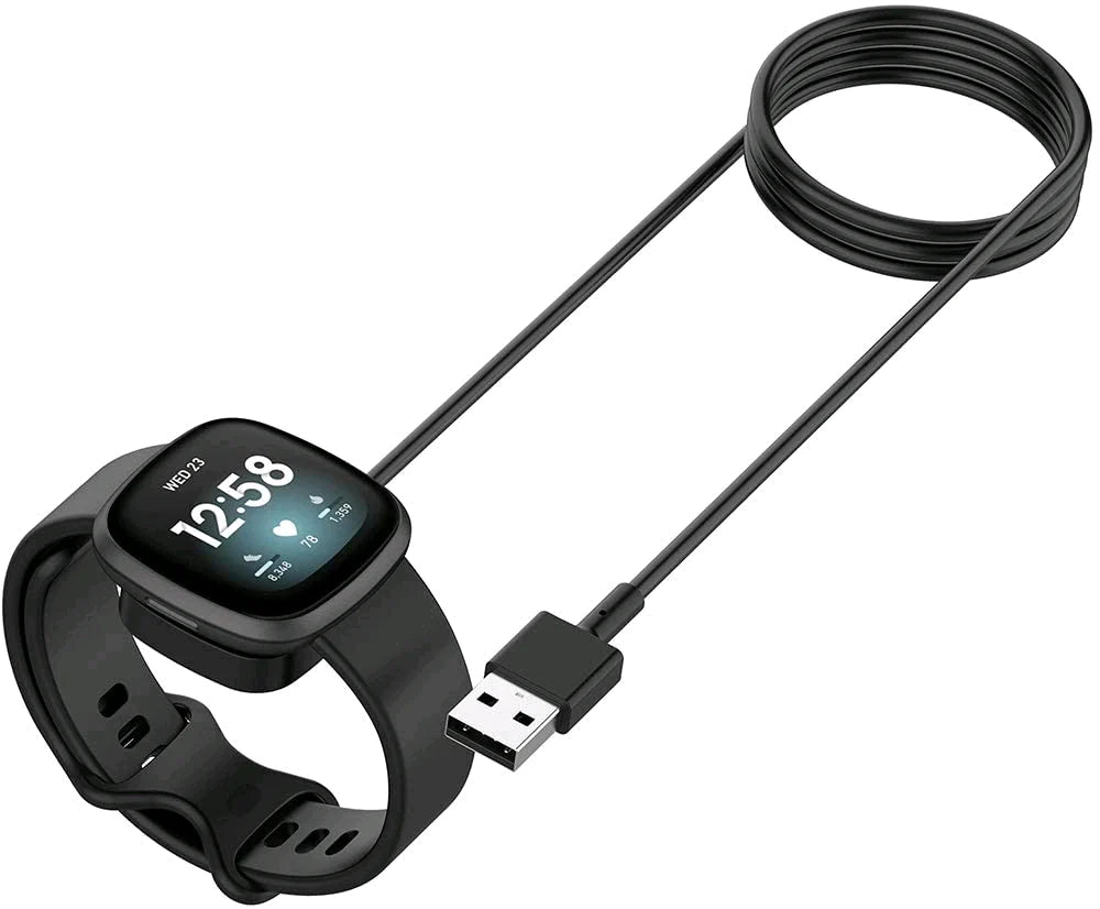 Wireless Charging Dock for Fitbit Sense, Versa 3, and Versa 4 - USB Fast Charging Cable