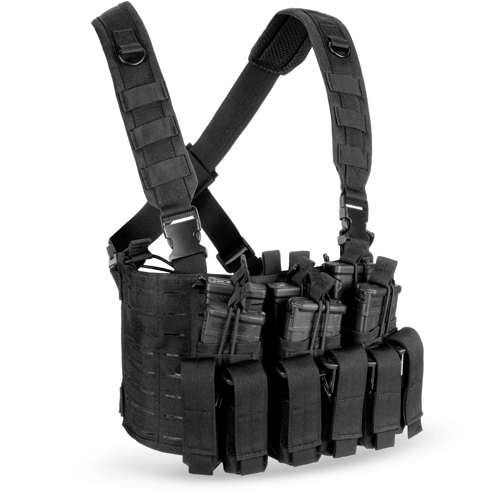 Tactical Chest Rig Vest with Kangaroo Magazine Pouch for Military Recon and Airsoft Activities